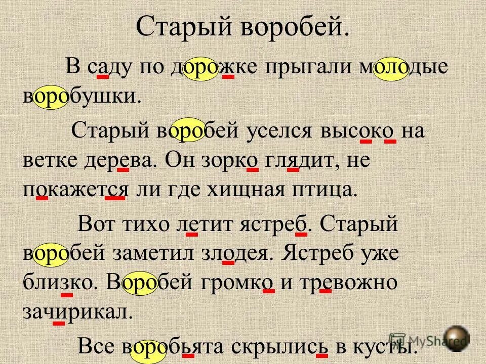 Текст старый воробей