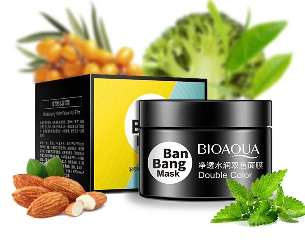 Маска для лица BIOAQUA Bang Bang Mask 50гр.+50 гр.. BIOAQUA - двойная маска для лица ban Bang. Двойная маска для лица BIOAQUA "ban Bang Mask" 50g + 50g. Маска для комбинированной кожи ban Bang Mask BIOAQUA. Bang ban