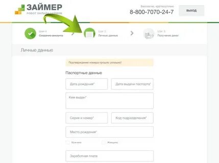 Займер войти