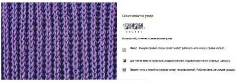 Полуанглийская резинка спицами схема вязания