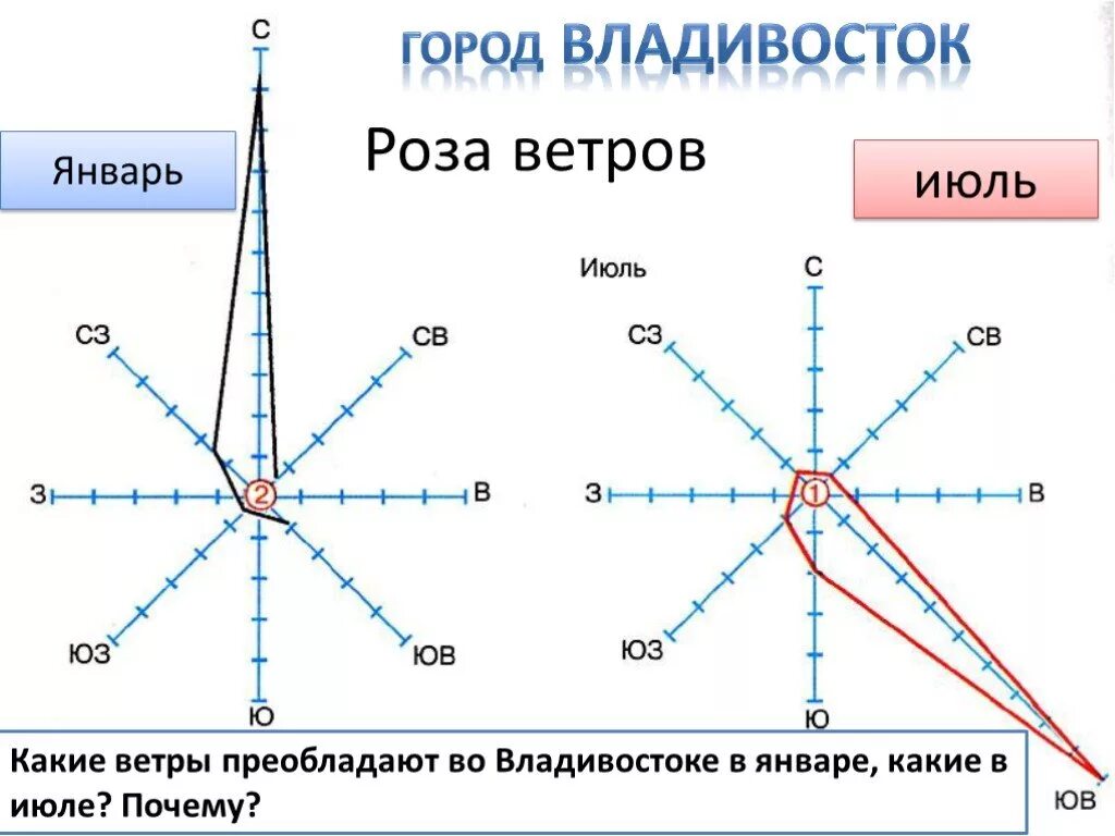 Какое направление ветра преобладало