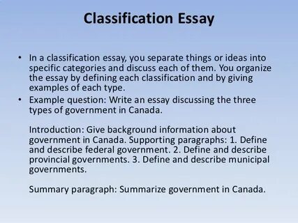 Classification examples