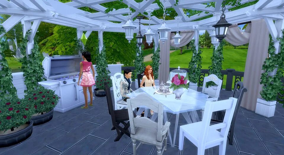 Задний двор симс 4. The sims 4 внутренний дворик. веранда в симс 4. беседка в симс 4.