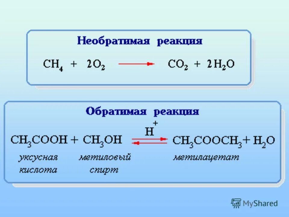 Выберите уравнения обратимых реакций, в которых изменение давления не вызовет на