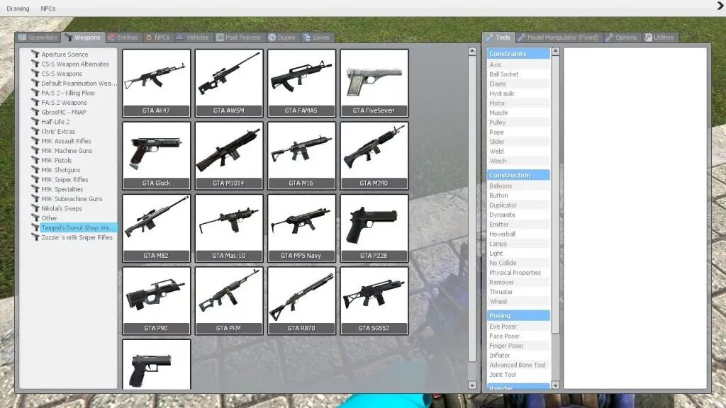 Admin weapons