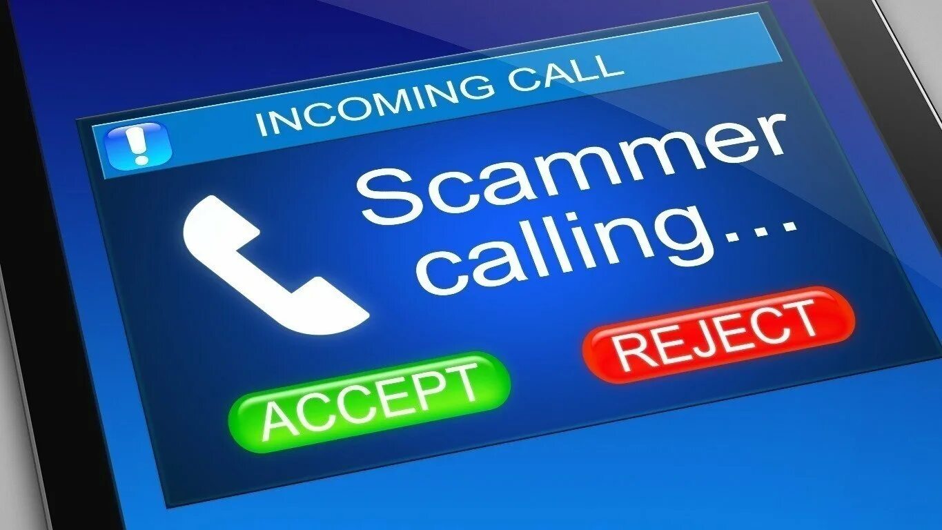 Phone scam. Scammer with Phone. Banking scam. Accept call
