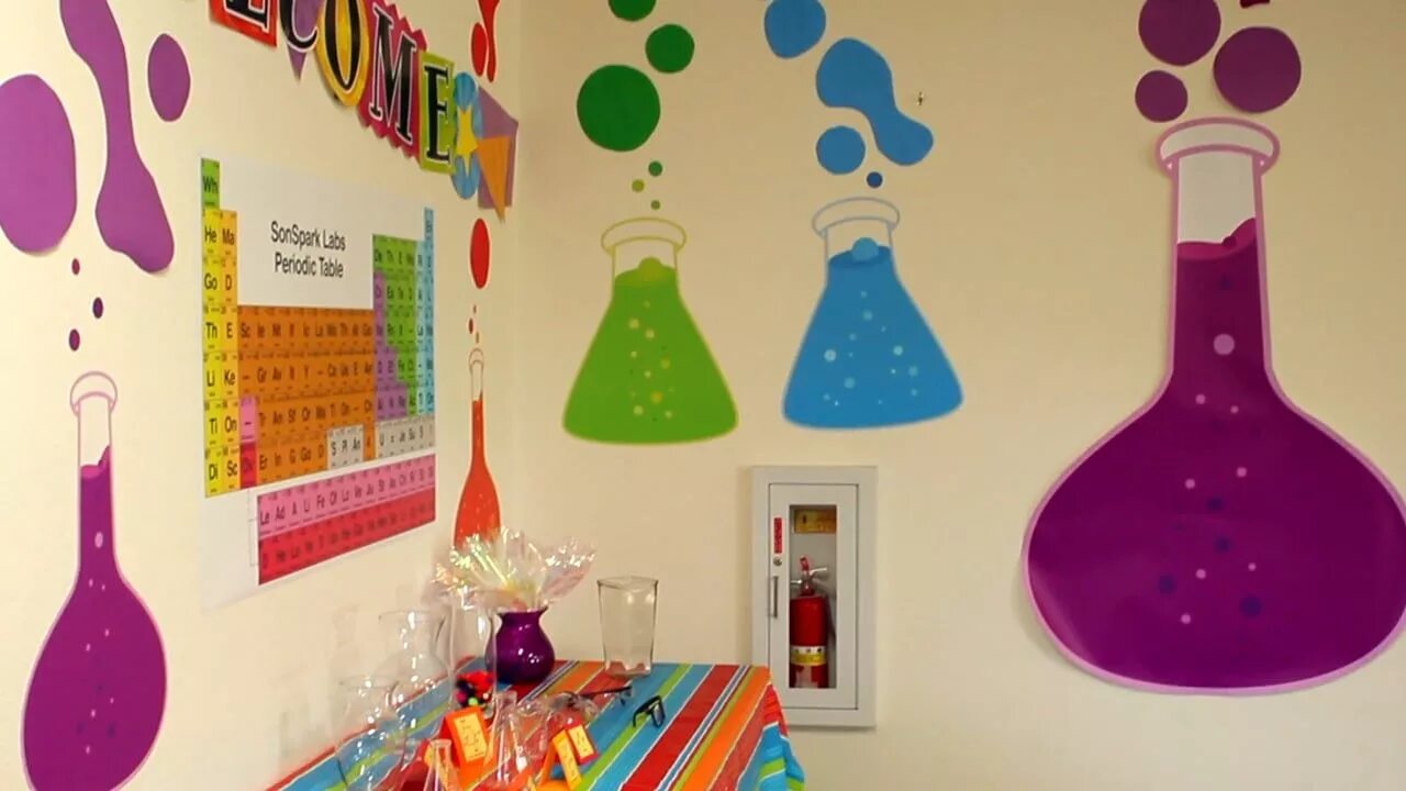 Science Lab Party Science lab decorations, Science decor, Science lab