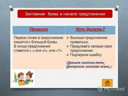 Как пишется начало и конец предложения