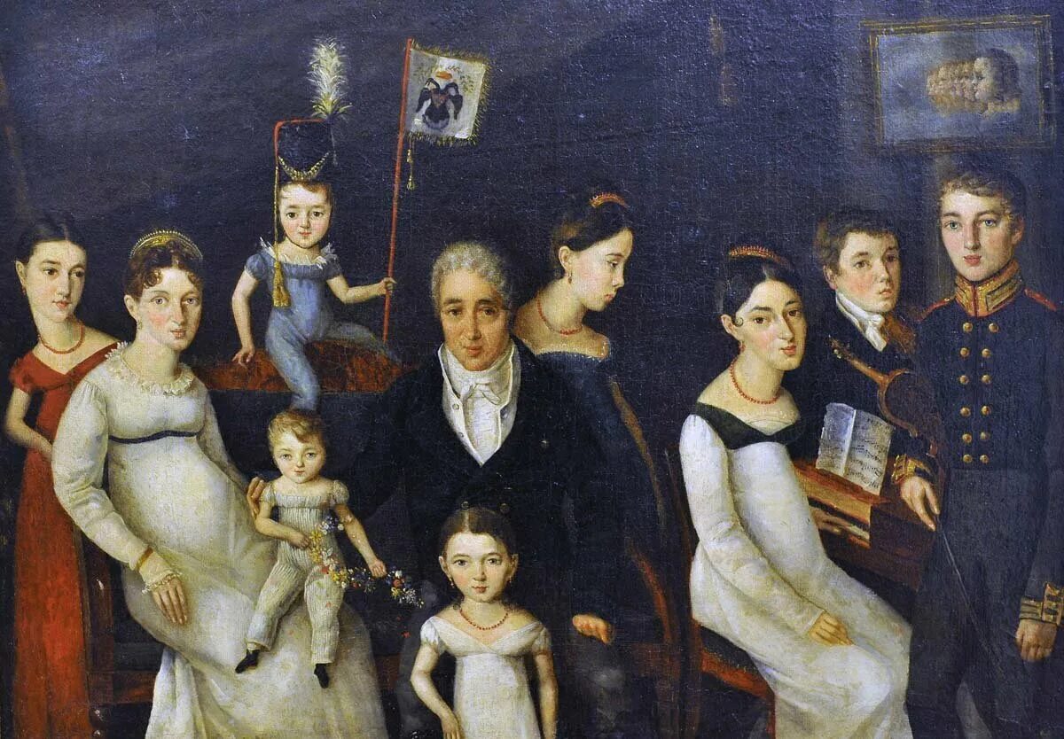 Русский музей портрет семьи Бенуа. Olivier portrait of the Benois Family. 1817 Г.. Оливье портрет семьи Бенуа.