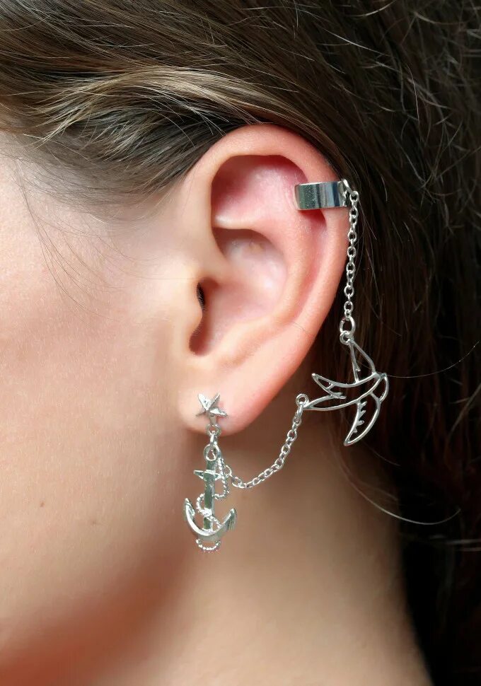 Кафф-цепочка. Серьги длинные. Серьги каффы 2020. Серьга каффа. Spikes кафф серьга ec-001.