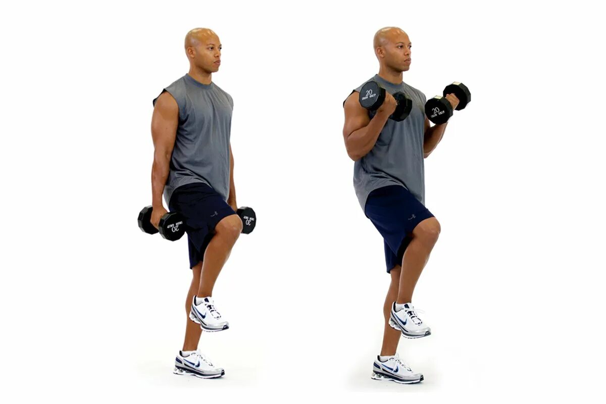 Проверить curl. Single-Arm Dumbbell Curl упражнение. Curl to Press w/ Dumbbells. Полувыпад с подъемом рук. Выпады оверхед гриф.