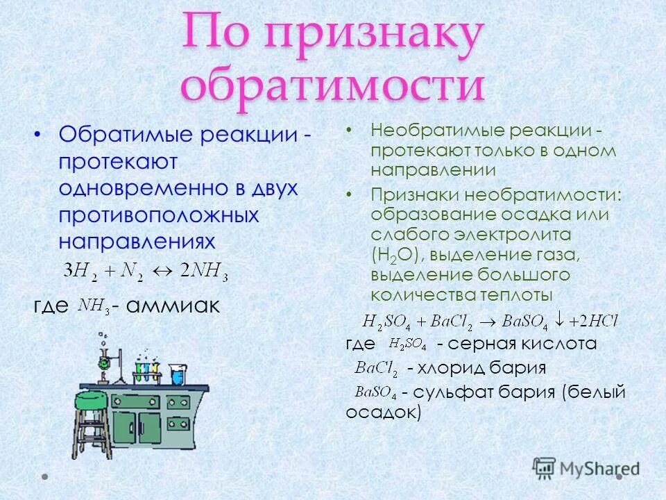 Реакции по признаку обратимости. Классификация химических реакций по обратимости. Признаки обратимости химических реакций. Классификация химических реакций по признаку обратимости. Факторы обратимой реакции