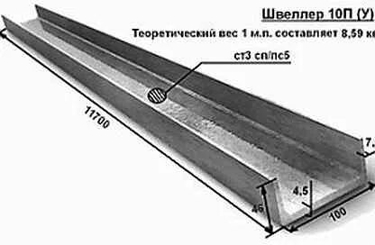 Швеллер п вес
