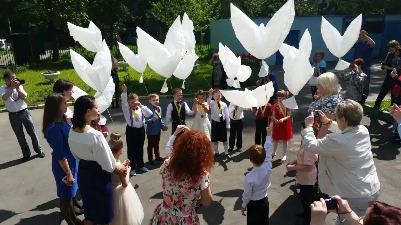 Шары в небо на выпускной. Запуск шаров на выпускной. Шары в виде голубей. Голуби на выпускной. Шарики в виде голубей на выпускной.