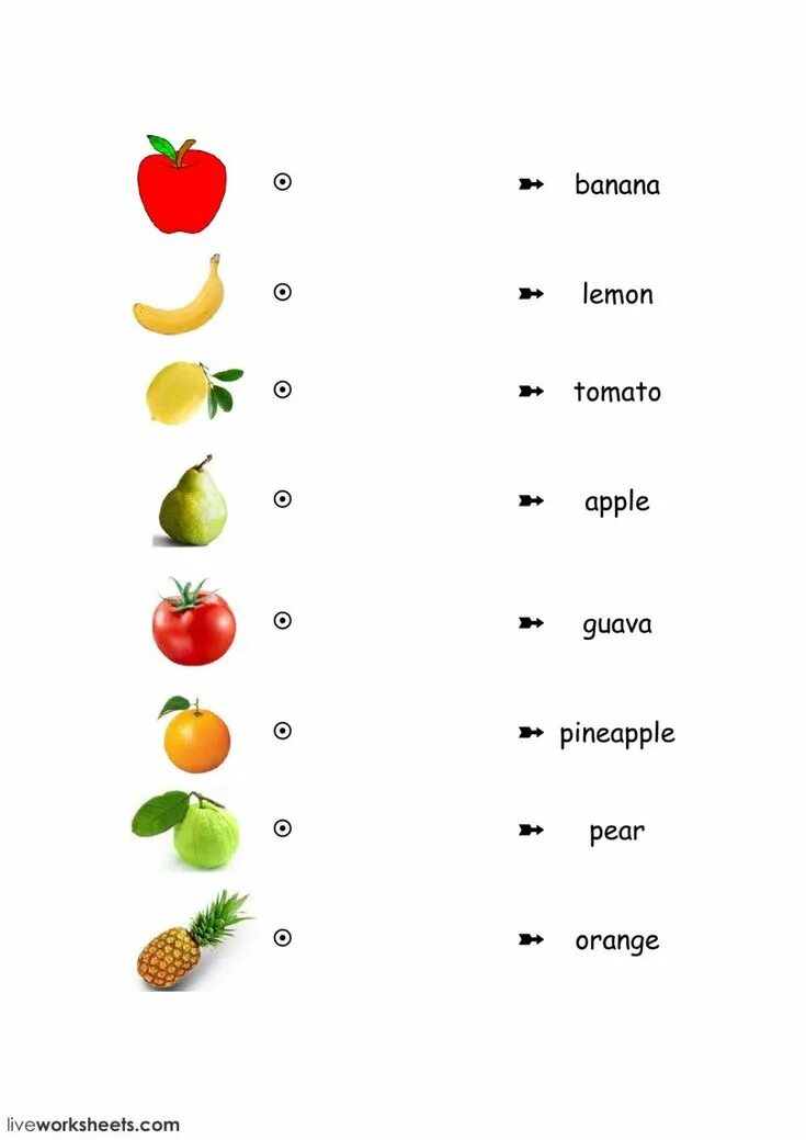 Vegetables exercises