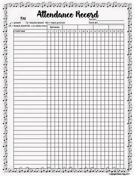 Class attendance. Student attendance check sheets.