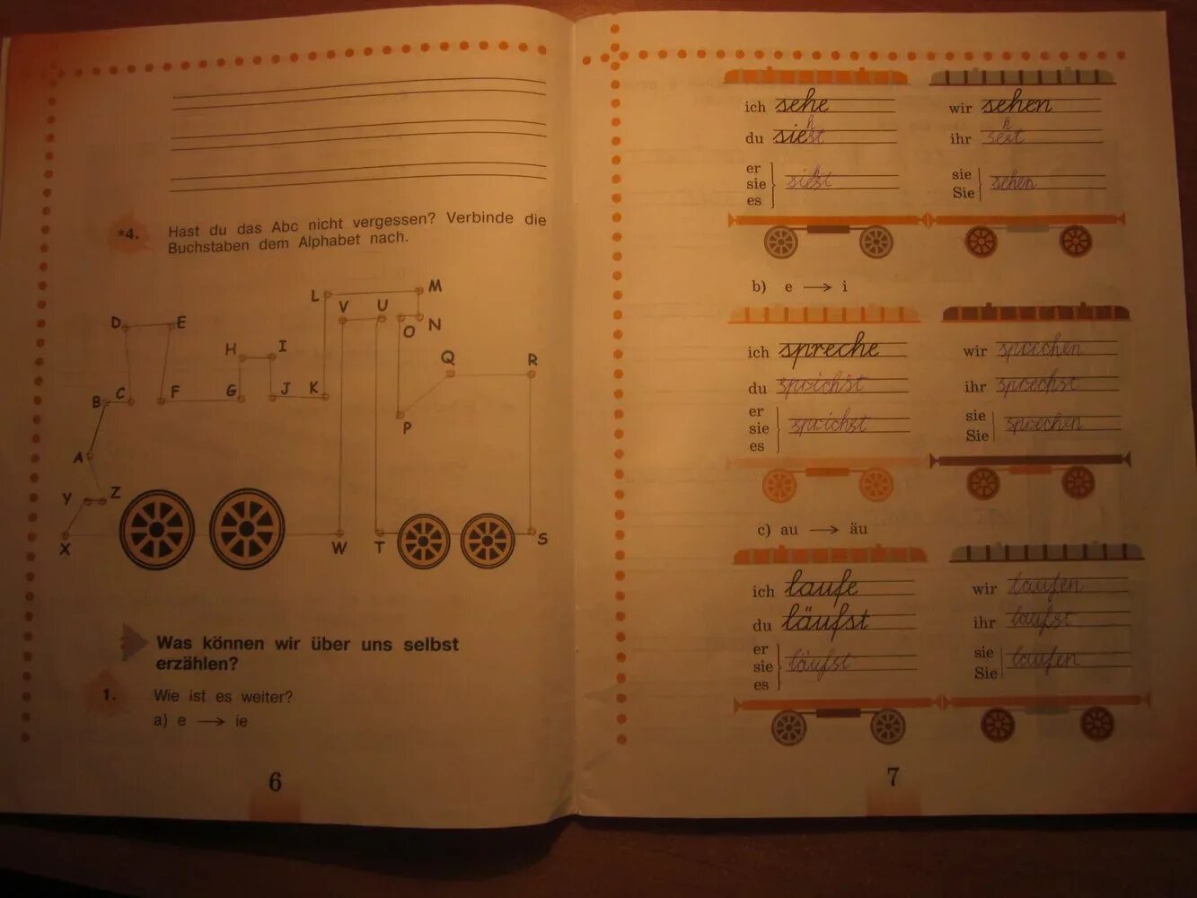 Рабочая тетрадь четвертый класс страница семь. Немецкий язык 4 класс рабочая тетрадь 1 часть.