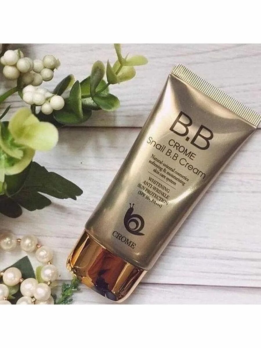 Crome тональный ВВ-крем с муцином улитки Snail BB Cream SPF 50+pa+++, 50 мл.. Бергамо ББ крем с муцином улитки SPF 50/pa+++ 50 мл. Korea Original улиточный BB крем для лица Crome Snail BB Cream. Bergamo Magic Snail b.b Cream spf50/pa+++ ББ-крем. Бб pa