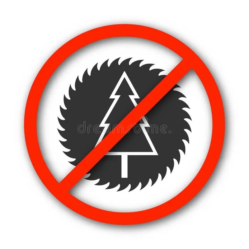 Set prohibition signs action in forest Royalty Free Vector