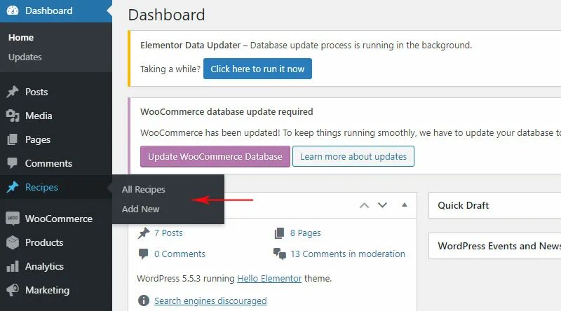 Тип записи wordpress