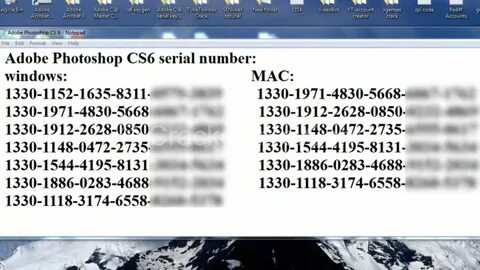 Серийный номер фотошоп cs6