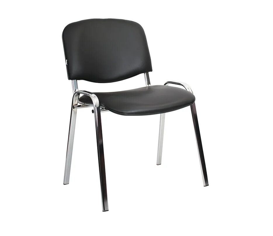 изо черный кожзам. стул brabix iso cf-005. , pv, 1 (черный), bl. стул изо фабрикант каркас хром. стул складной для дома и офиса brabix "golf cf-007 черный каркас кожзам черный.