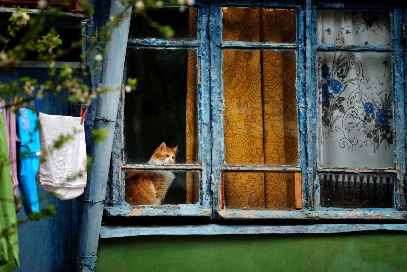 Открытое окно в деревне. Парковка на закрытой придомовой территории. Сидя на крыльце. Скамейка. Могилы во дворах домов украина.