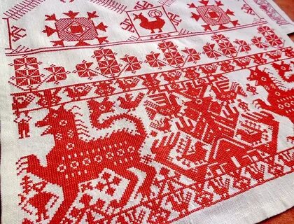 Русский орнамент на полотенце
