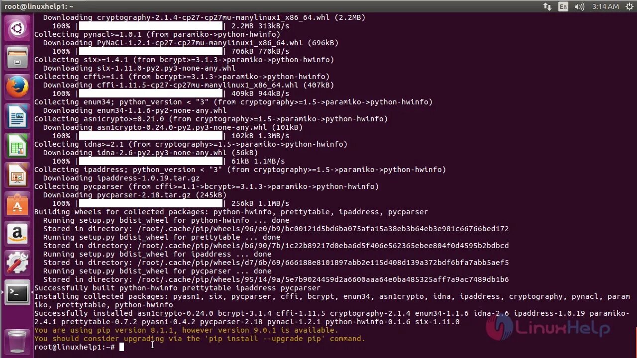 HWINFO Linux. Prettytable. Total Commander Ubuntu 16.04. Paramiko Python.