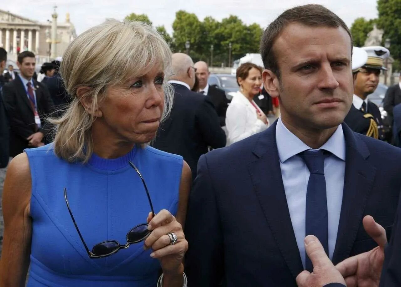 Жена президента Франции Брижит Макрон. Макрон Эммануэль с женой.