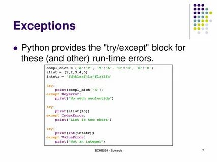 Except exception