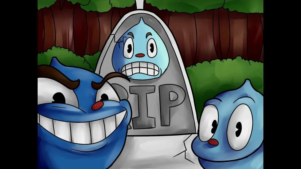 Goopy goblin lethal. Goopy le grande. cuphead goopy le grande. капхед синий шар. синий шарик из cuphead.