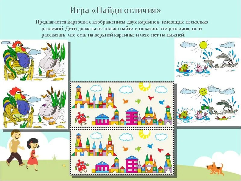 Чем отличается изображение. Игра Найди отличия. Дидактические игры для детей Найди отличия. Найди отличия цель.