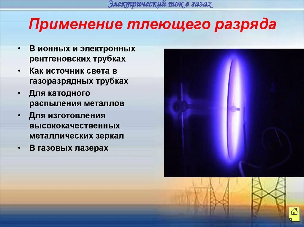 Ток в газах 10 класс. Электрическая плазма. Электрический ток в плазме. Применение электрического тока в газах. Тлеющий разряд.