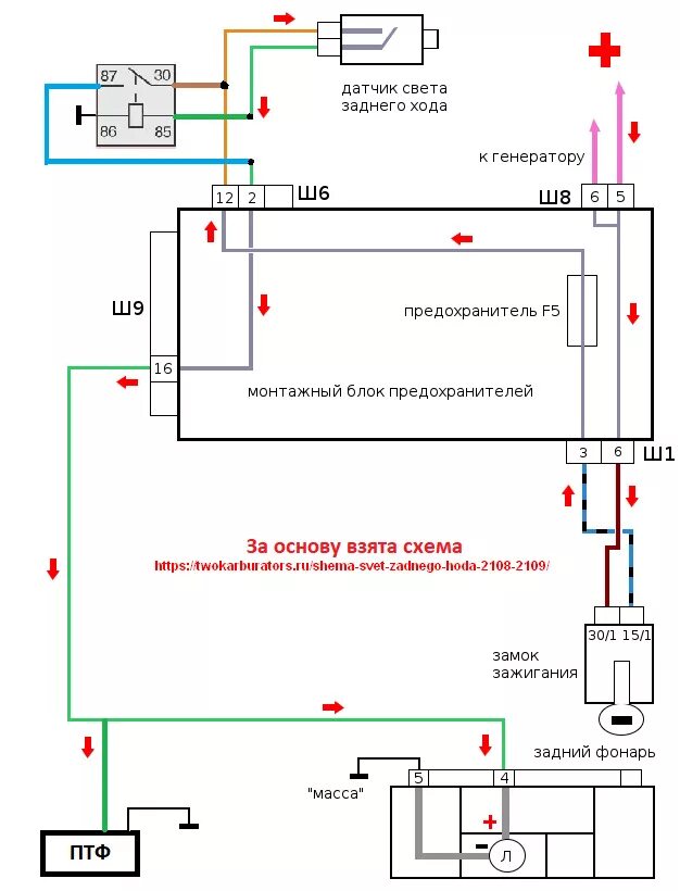 Схема подключения фонаря заднего хода ВАЗ. Схема включения фонарей заднего хода ВАЗ 2109. Схема подключения фонарей заднего хода. Схема включения фонаря заднего хода 2109. Схема задних стоп сигналов