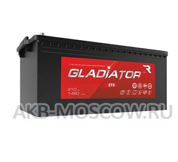 Efb прямая полярность. Аккумуляторная батарея Gladiator EFB 6ct-210.4 l. АКБ Гладиатор 77 Ач. Аккумуляторная батарея Gladiator EFB 110ah ОП 960а. Аккумуляторная батарея Gladiator 6ct-240l 1650a.