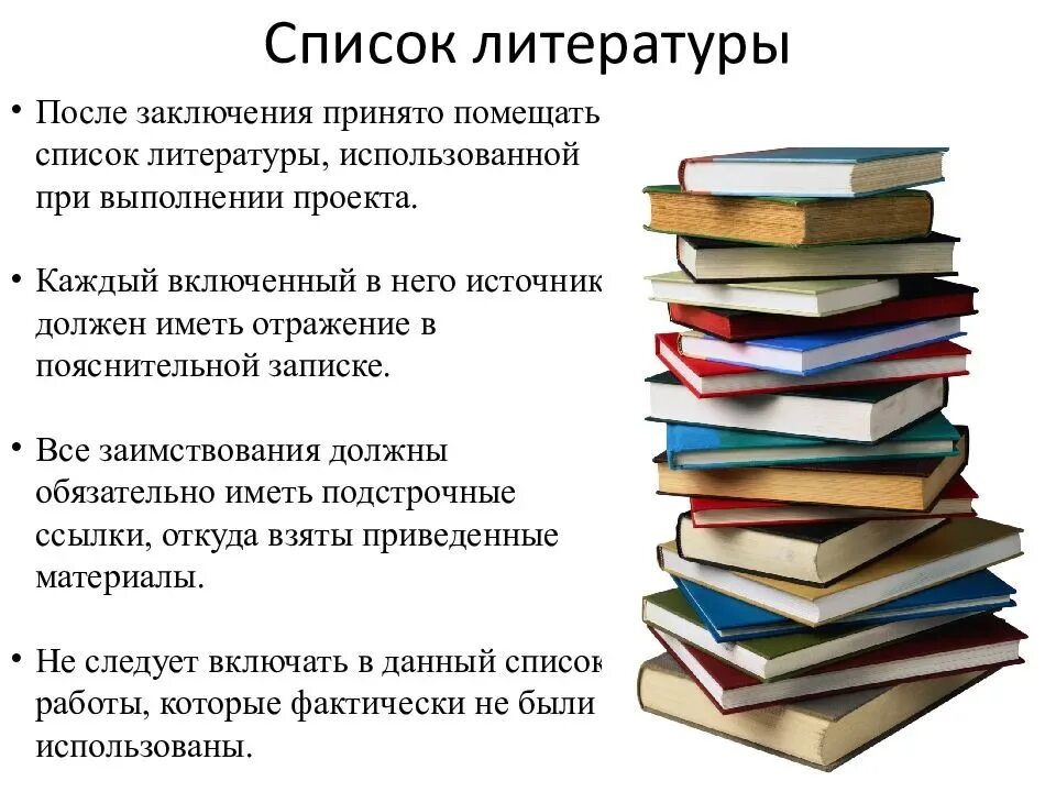Список использованной литературы по теме. Список литературы. список литературы в презентации. литературный список. список литературы в проекте.
