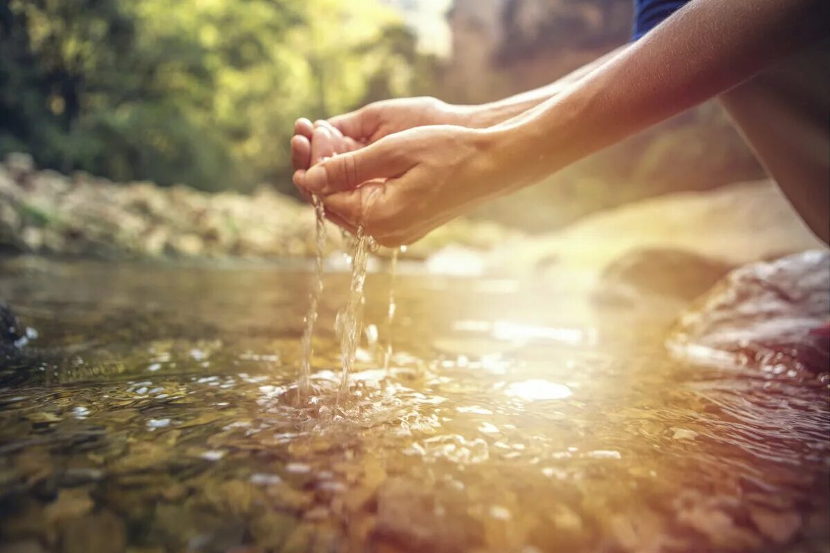 Жалко воды. Вода в руках. Вода в ладонях. Девушка с водой в руках. Девушка пьет воду из родника.