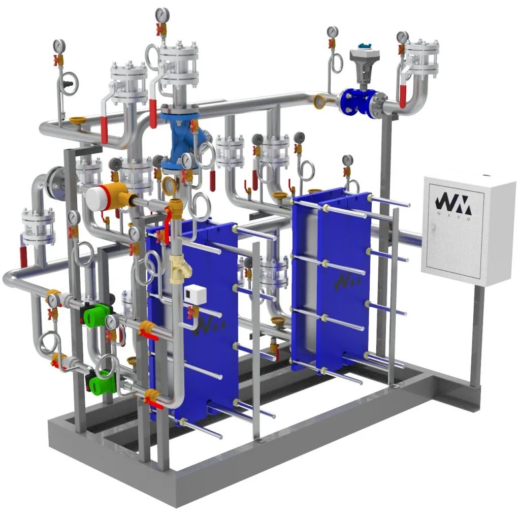 Отопительный пункт. Блочный индивидуальный тепловой пункт БТП. Блочный тепловой пункт Данфосс 3d model. Блочный тепловой пункт ГВС Данфосс. Блок ГВС итп 1700.