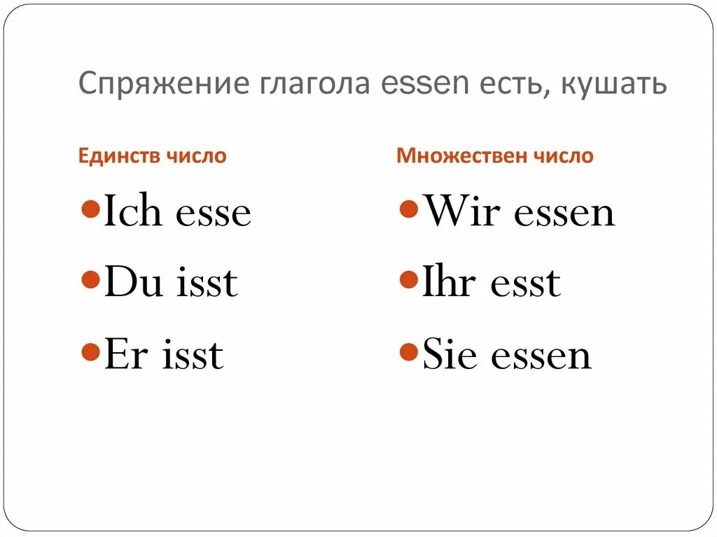 Спряжение глагола esse в немецком языке. Спряжение глагола Essen. Спряжение глагола Эссен. Сопряжения глагола Essen. Владеют спряжение время