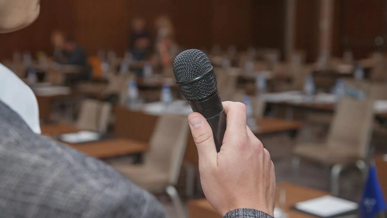 The speaker is at the