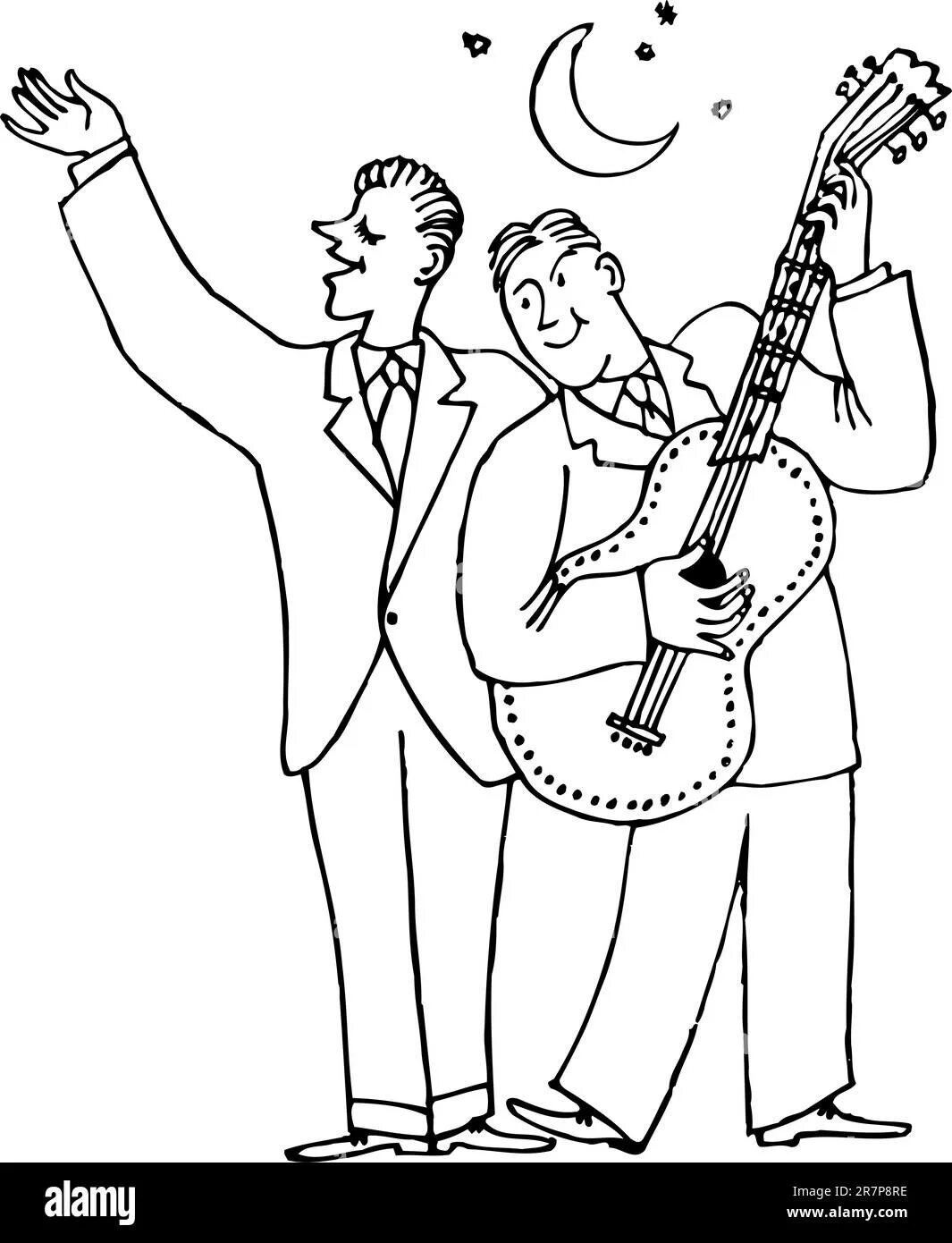 Серенады легкие. Серенада для срисовки. Серенада под окном рисунок. Серенады легкие. Серенада разукрашивать.