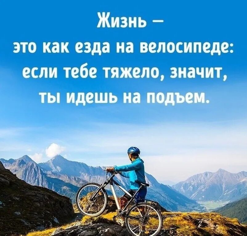 Жизнь как езда на велосипеде. Мотивация для жизни. Жизнь. Мотивация для велосипедиста. Крути пока не дали