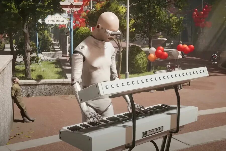 Atomic heart песни комарово. Комарово песня атомик харт. Комарово песня атомик харт. Atomic heart комарово. Клавишник за синтезатором.