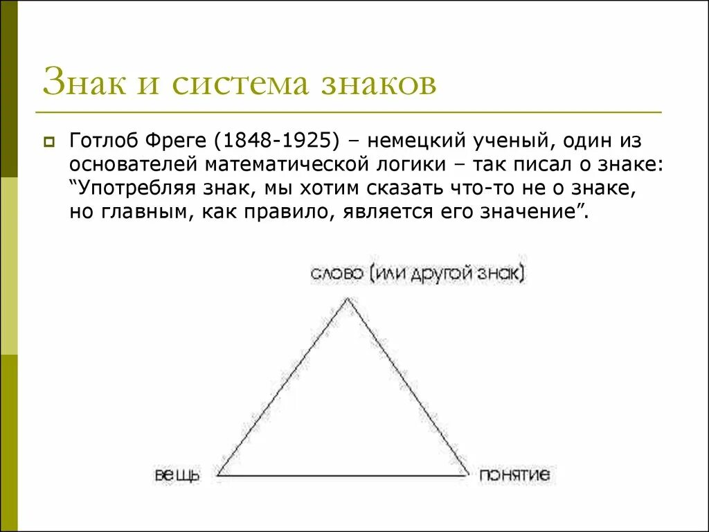 Готлоб Фреге треугольник. Треугольник пирса. Семиотический треугольник пирса. Знак Фреге.