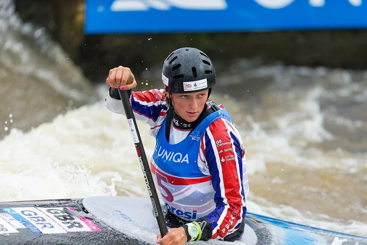 49 302. Катрин Цеттель слалом. Джип слалом. Франклин Мэллори. Stamps Canoe Slalom.