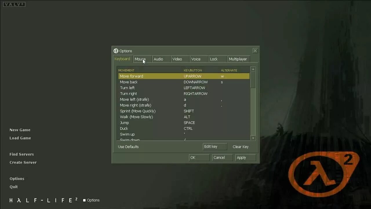 Half Life 1 настройки управления. Халф лайф 2 управление. Half Life 2 настройки. Настройки халф лайф 1 управление.