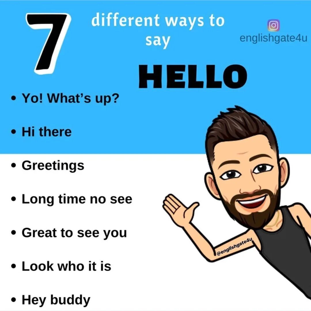 Ways to say hello. Other ways to say hello. How to say hello in different ways. Ways to say hello in English.