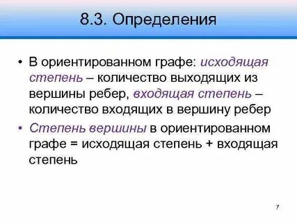 Исходящие степени вершин