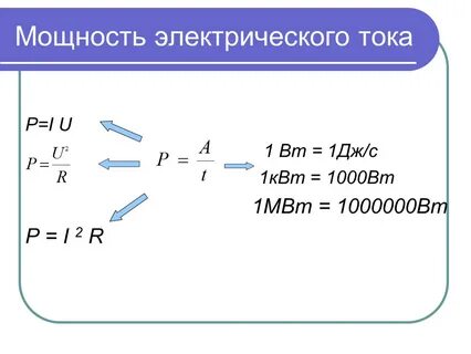 Мощность электрического тока 8 класс видеоурок